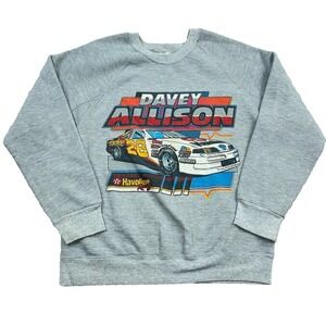 Vintage Davey Allison Nascar Sweatshirt Men‎ Small Gray Crewneck 90s Made In USA